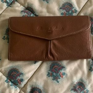 Leather wallet with check book holder